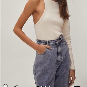 NWT Asymmetrical Open Back Shirt